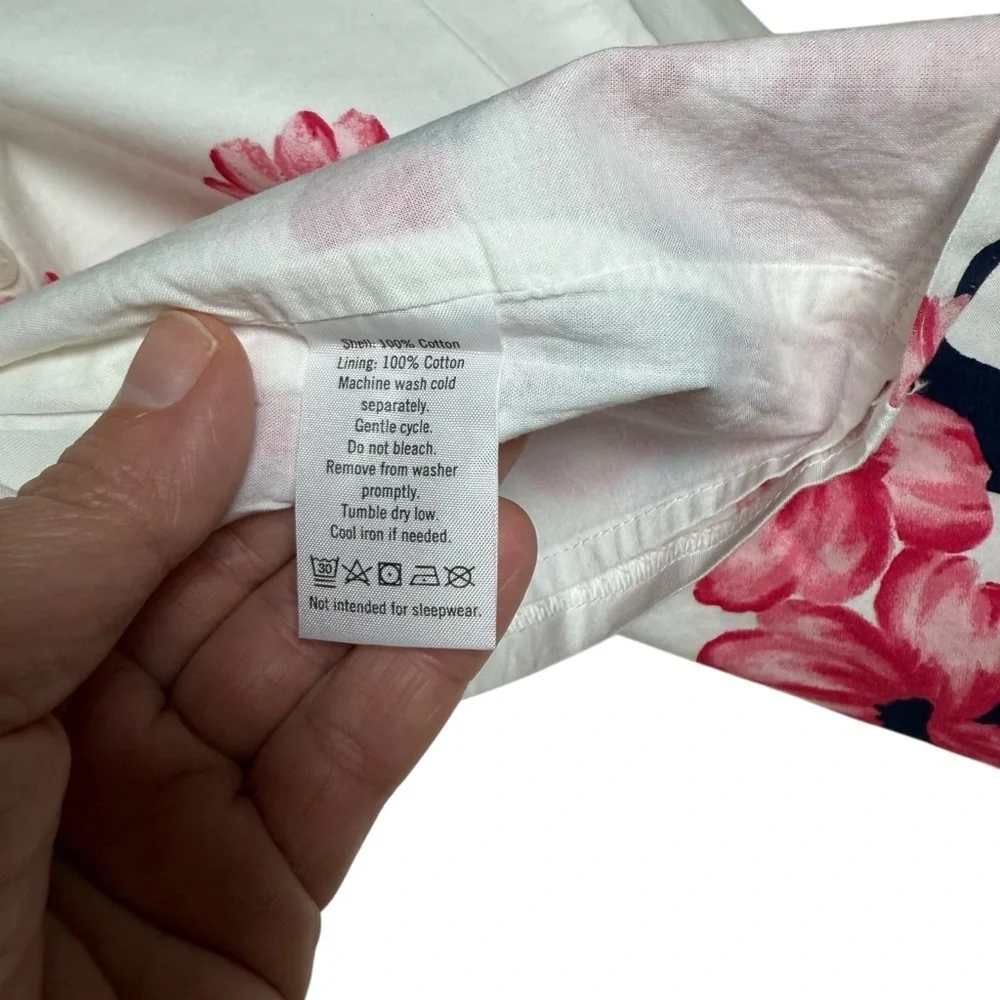 Janie and Jack White Pink Floral Sleeveless Top Girls Cotton Lined Size 3